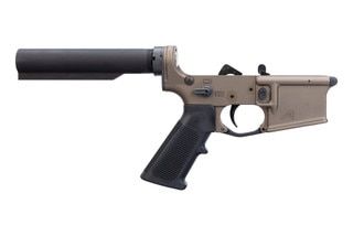 Aero Precision complete AR-15 lower receiver with A2 pistol grip and Kodiak Brown anodized finish